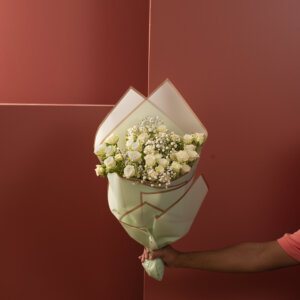 White Spray Roses & Gypso